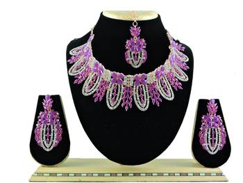 Purple designer function wear ad necklace set 1