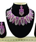 Purple designer function wear ad necklace set