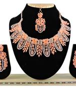 Orange designer function wear ad necklace set