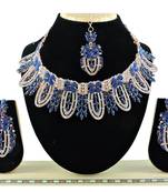 Blue designer function wear ad necklace set