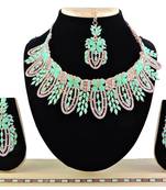 Green designer function wear ad necklace set