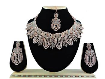 Grey designer function wear ad necklace set 1