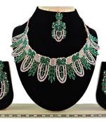 Green designer function wear ad necklace set