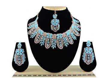 Turquoise designer function wear ad necklace set 1
