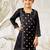 Girl's black silk kurta - ethnic motif foil print traditional raksha bandhan wedding diwali festive wear (22-30)