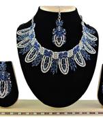 Blue designer function wear ad necklace set