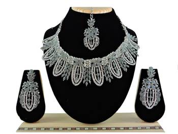 Grey designer function wear ad necklace set 1