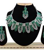 Green designer function wear ad necklace set