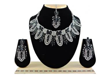 Black designer function wear ad necklace set 1