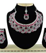 Red designer function wear ad necklace set