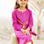 Girl's traditional raksha bandhan purple cotton kurta with thread embroidery floral design for festival wear