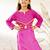 Girl's traditional raksha bandhan purple cotton kurta with thread embroidery floral design for festival wear