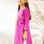 Girl's traditional raksha bandhan purple cotton kurta with thread embroidery floral design for festival wear