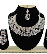 Orange designer function wear ad necklace set