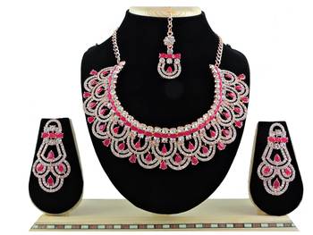 Red designer function wear ad necklace set 1