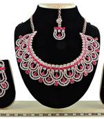 Red designer function wear ad necklace set