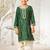 Girl's traditional green bandhanikurta patiala set with foil print bandhani for festival wear (22-30)