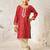 Girl's traditional red bandhani kurta patiala set with foil print bandhani for festival wear (22-30)