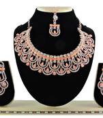 Orange designer function wear ad necklace set