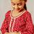 Girl's traditional red bandhani kurta patiala set with foil print bandhani for festival wear (22-30)
