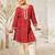 Girl's traditional red bandhani kurta patiala set with foil print bandhani for festival wear (22-30)