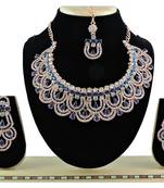 Blue designer function wear ad necklace set