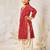 Girl's traditional red bandhani kurta patiala set with foil print bandhani for festival wear (22-30)