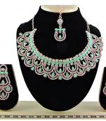 Green designer function wear ad necklace set