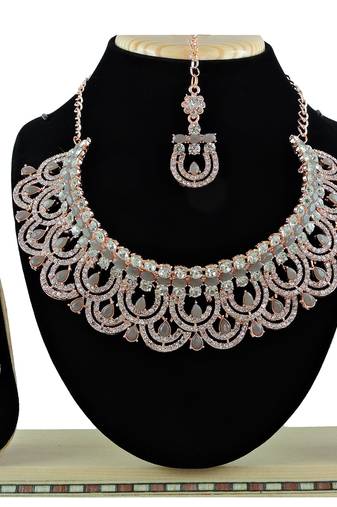 Grey designer function wear ad necklace set