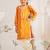 Girl's traditional mustard bandhani kurta patiala set with foil print bandhani for festival wear (22-30)