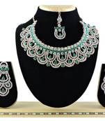 Green designer function wear ad necklace set