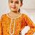 Girl's traditional mustard bandhani kurta patiala set with foil print bandhani for festival wear (22-30)
