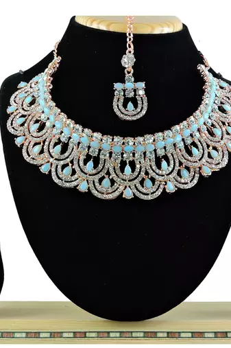 Turquoise designer function wear ad necklace set