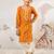 Girl's traditional mustard bandhani kurta patiala set with foil print bandhani for festival wear (22-30)