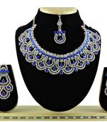Blue designer function wear ad necklace set