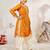 Girl's traditional mustard bandhani kurta patiala set with foil print bandhani for festival wear (22-30)