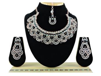 Black designer function wear ad necklace set 1