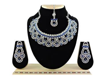 Blue designer function wear ad necklace set 1
