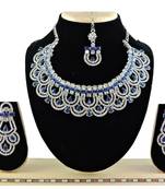 Blue designer function wear ad necklace set