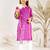 Girl's traditional purple cotton kurta leggings set with thread embroidery for festival casual wear (22-30)