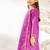 Girl's traditional purple cotton kurta leggings set with thread embroidery for festival casual wear (22-30)