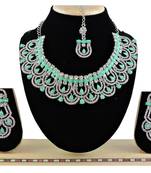 Green designer function wear ad necklace set
