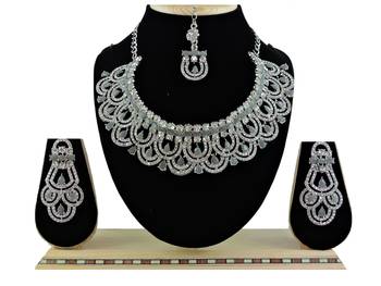 Grey designer function wear ad necklace set 1