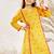 Girl's traditional mustard cotton kurta leggings set with thread embroidery for festival casual wear (22-30)