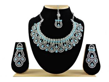 Turquoise designer function wear ad necklace set 1