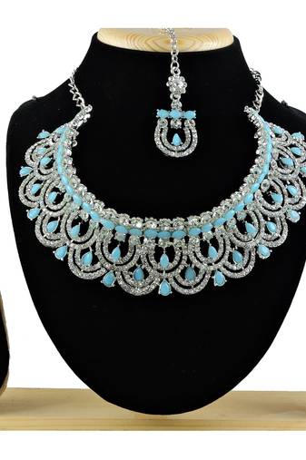 Turquoise designer function wear ad necklace set