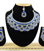 Blue designer function wear ad necklace set