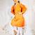 Girl's traditional raksha bandhan outfit - orange cotton kurta with white leggings set for casual festival wear