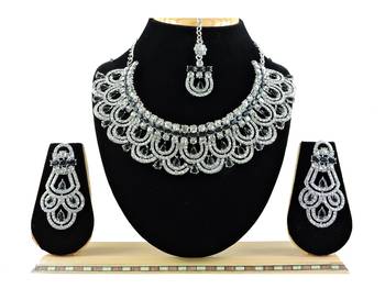 Black designer function wear ad necklace set 1
