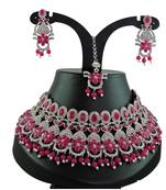 Red designer function wear ad necklace set